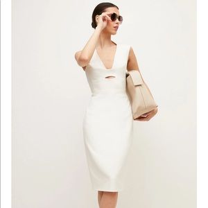 Karen Millen Structured Crepe Cut Out Pencil Midi Dress 4